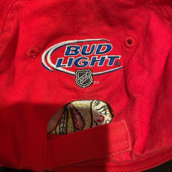 Chicago Blackhawks Hat Bud Light NHL Kick 10 Pro Gear Embroidered Velcro - Picture 4 of 8